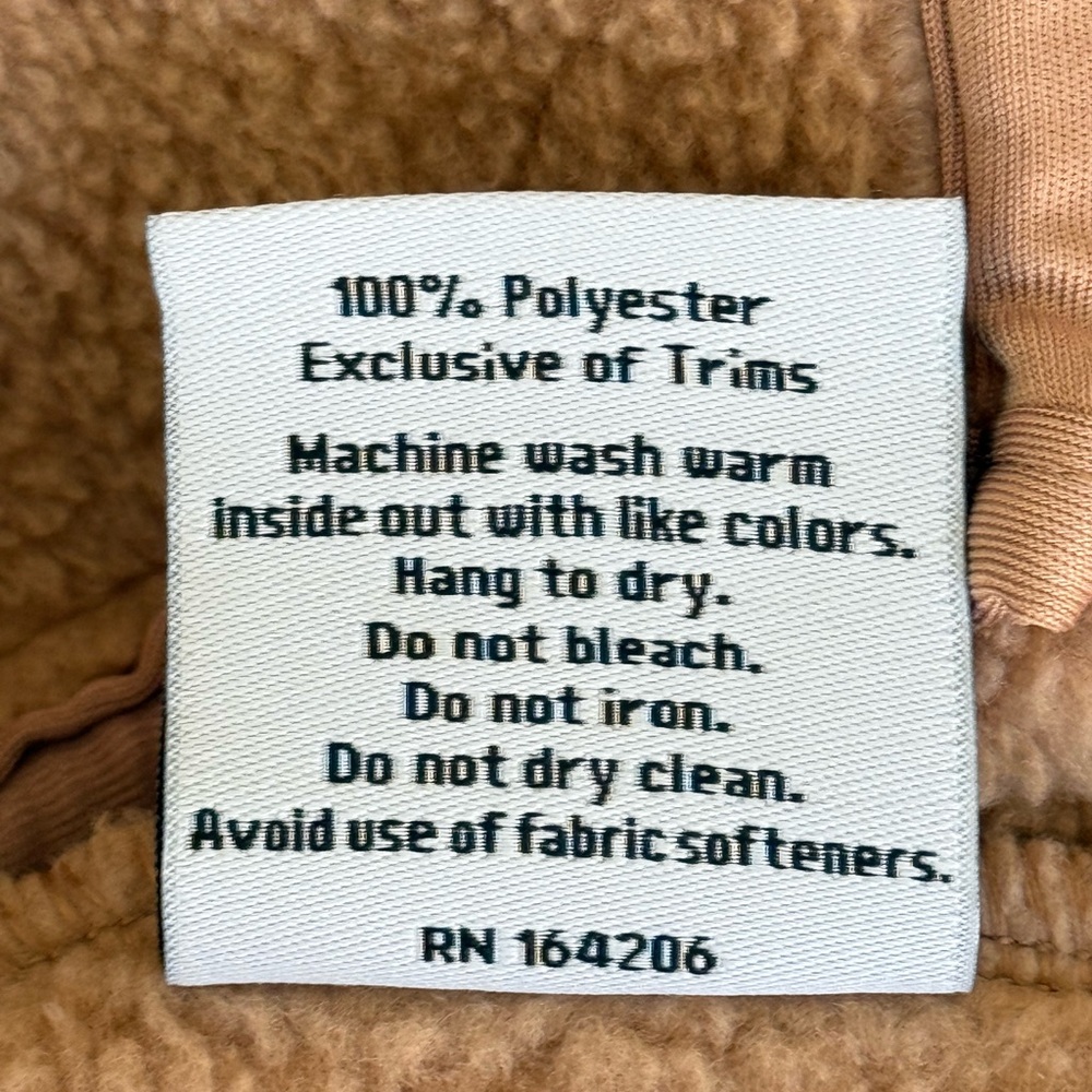0627 Dudley Stephens Arlington Poncho Camel Sherpa Fleece XS Small NWT - Picture 4 of 6